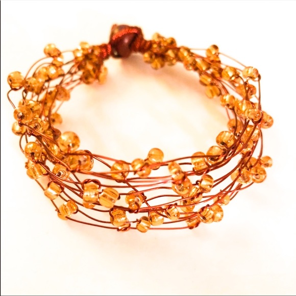 Mi’ Linea Jewelry - Mi’ Linea Copper & Topaz Glass Beaded Bracelet.